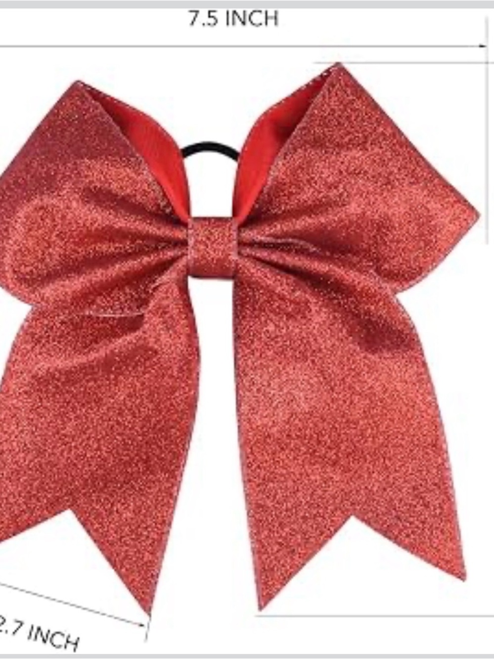 7in Red Glitter Cheer Bow